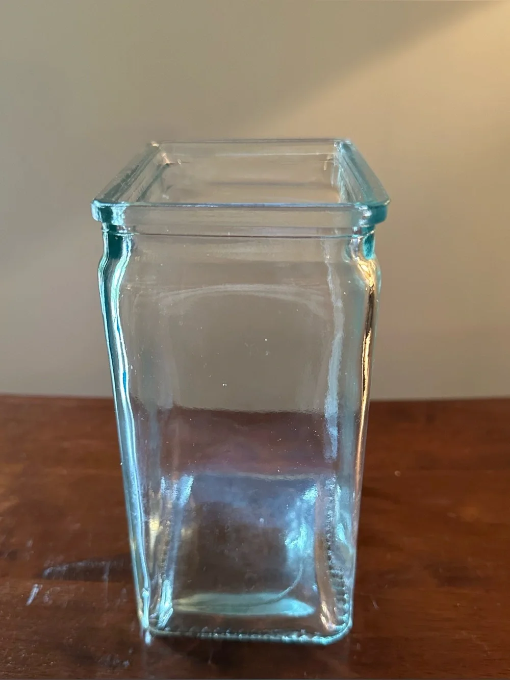 Vintage rectangular glass vase • heavyweight - Picture 3 of 4